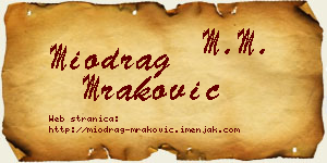 Miodrag Mraković vizit kartica
